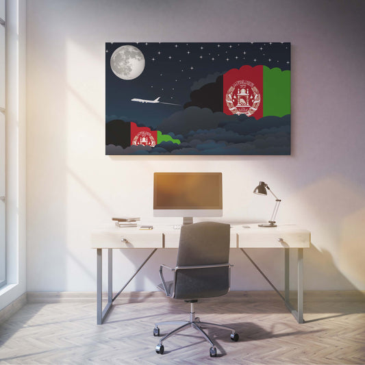 Afghanistan Night Clouds Canvas Print Framed