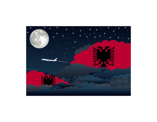 Albania Night Clouds Canvas Print Framed