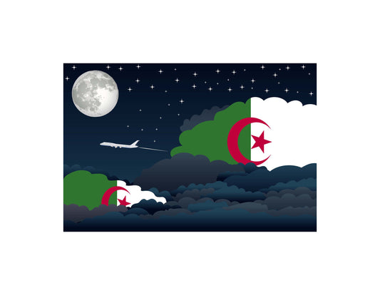 Algeria Night Clouds Canvas Print Framed