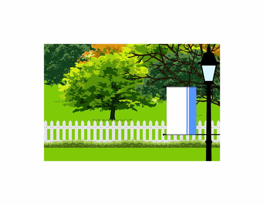 Altai Republic Trees Street Lamp Canvas Print Framed