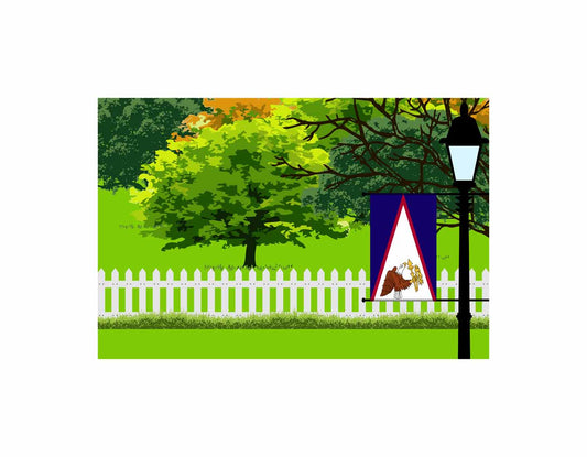 American Samoa Trees Street Lamp Canvas Print Framed