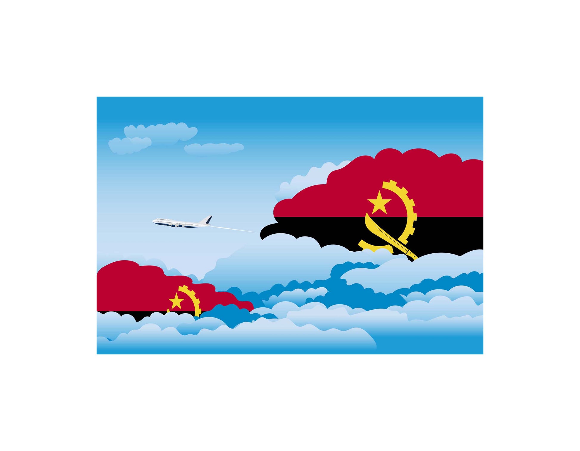 Angola Day Clouds Canvas Print Framed