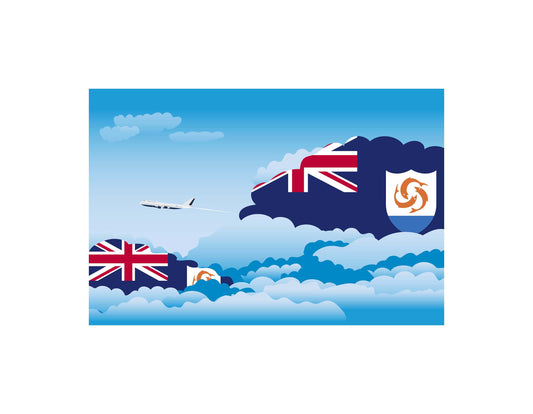 Anguilla Day Clouds Canvas Print Framed