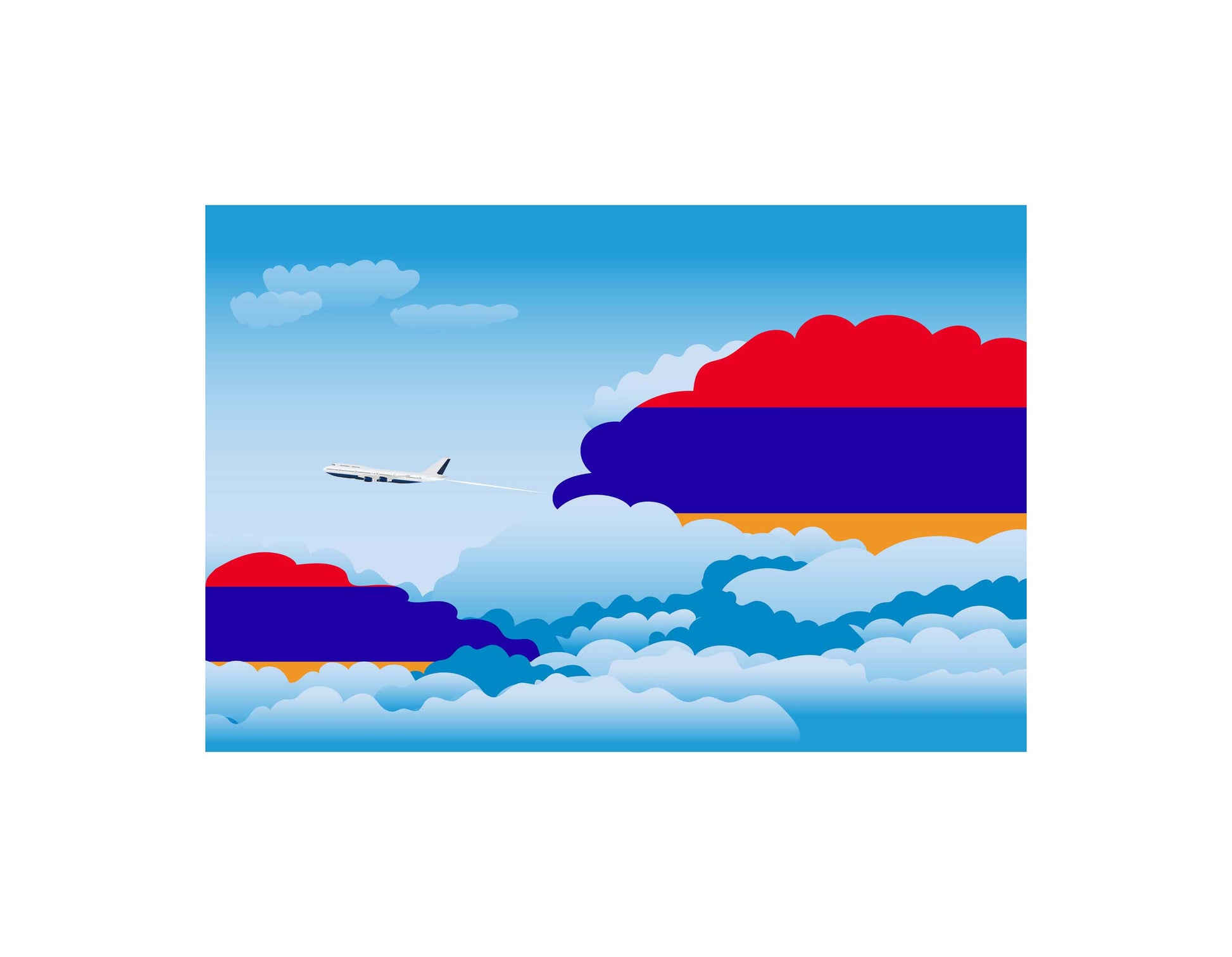 Armenia Day Clouds Canvas Print Framed