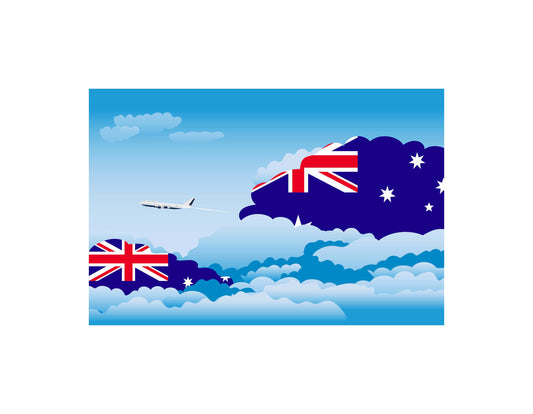 Australia Day Clouds Canvas Print Framed