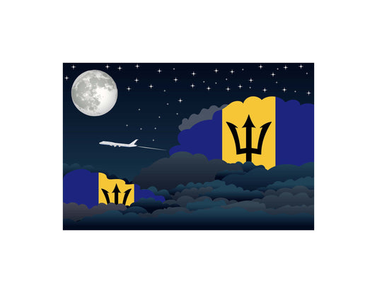 Barbados Night Clouds Canvas Print Framed