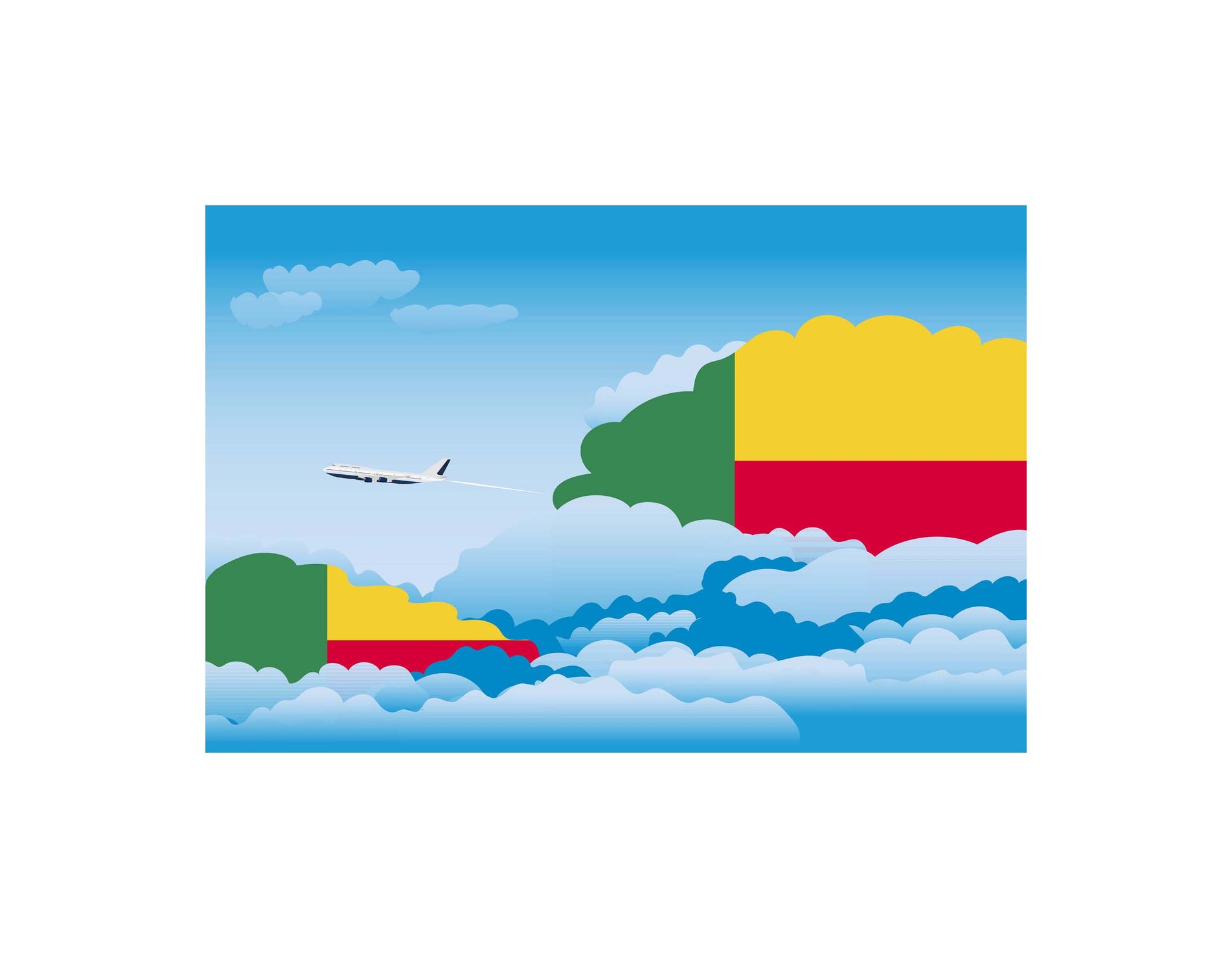 Benin Day Clouds Canvas Print Framed