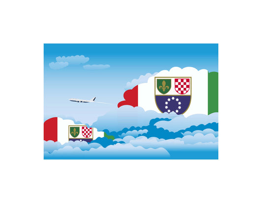 Bosnia and Herzegovina Federation of Day Clouds Canvas Print Framed