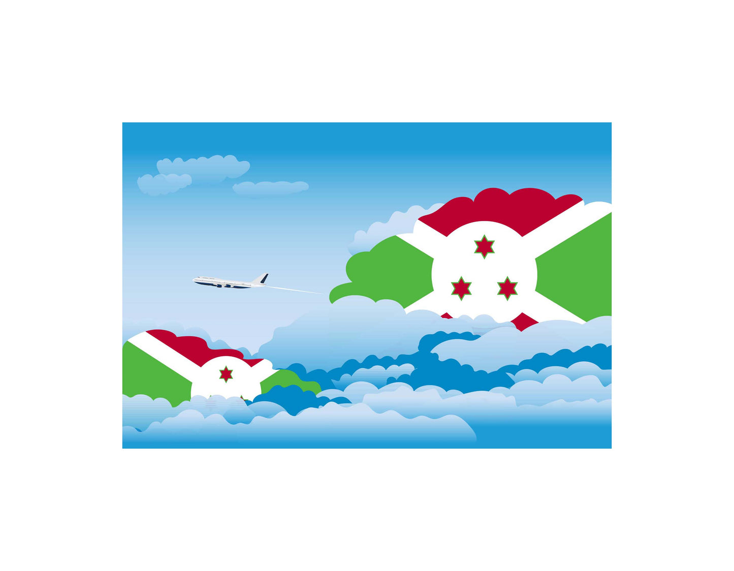 Burundi Day Clouds Canvas Print Framed