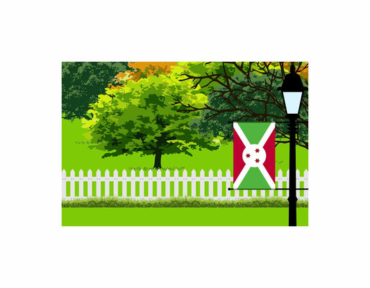 Burundi Trees Street Lamp Canvas Print Framed