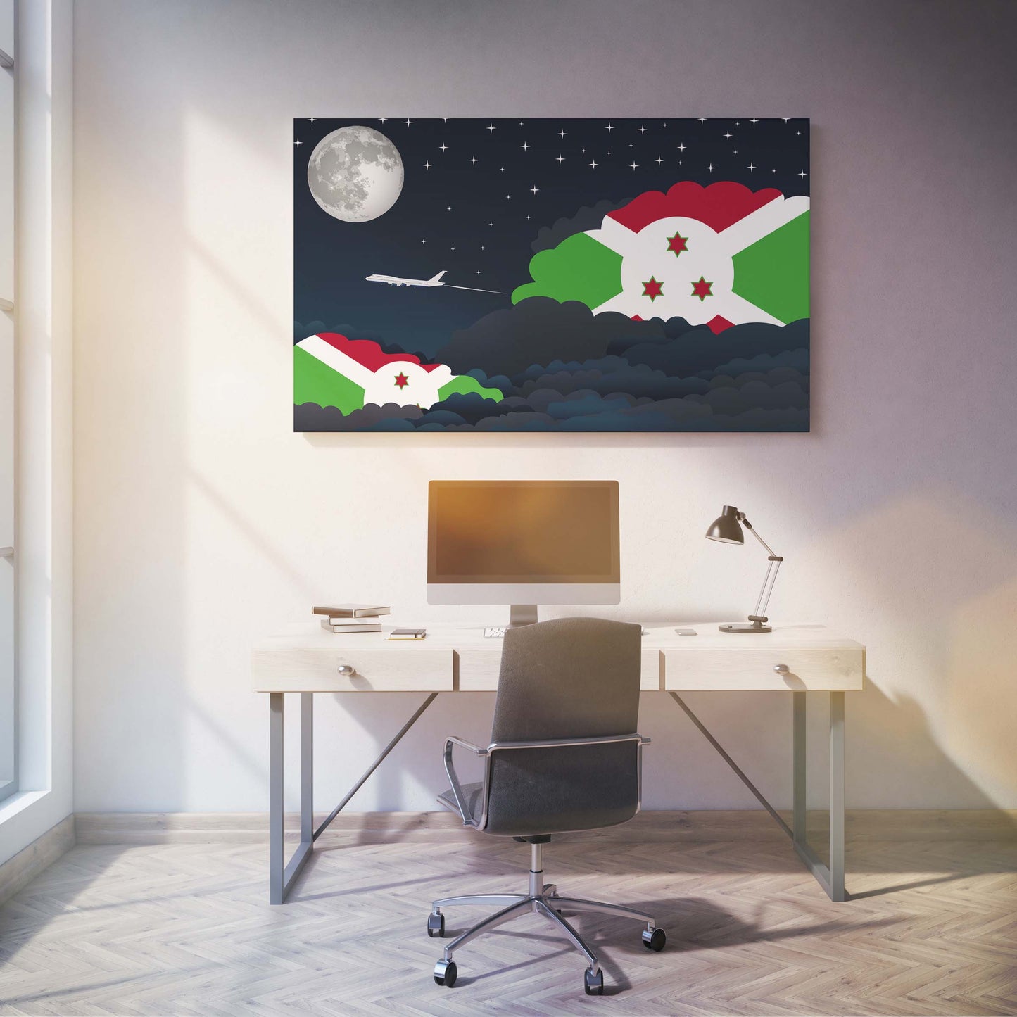 Burundi Night Clouds Canvas Print Framed