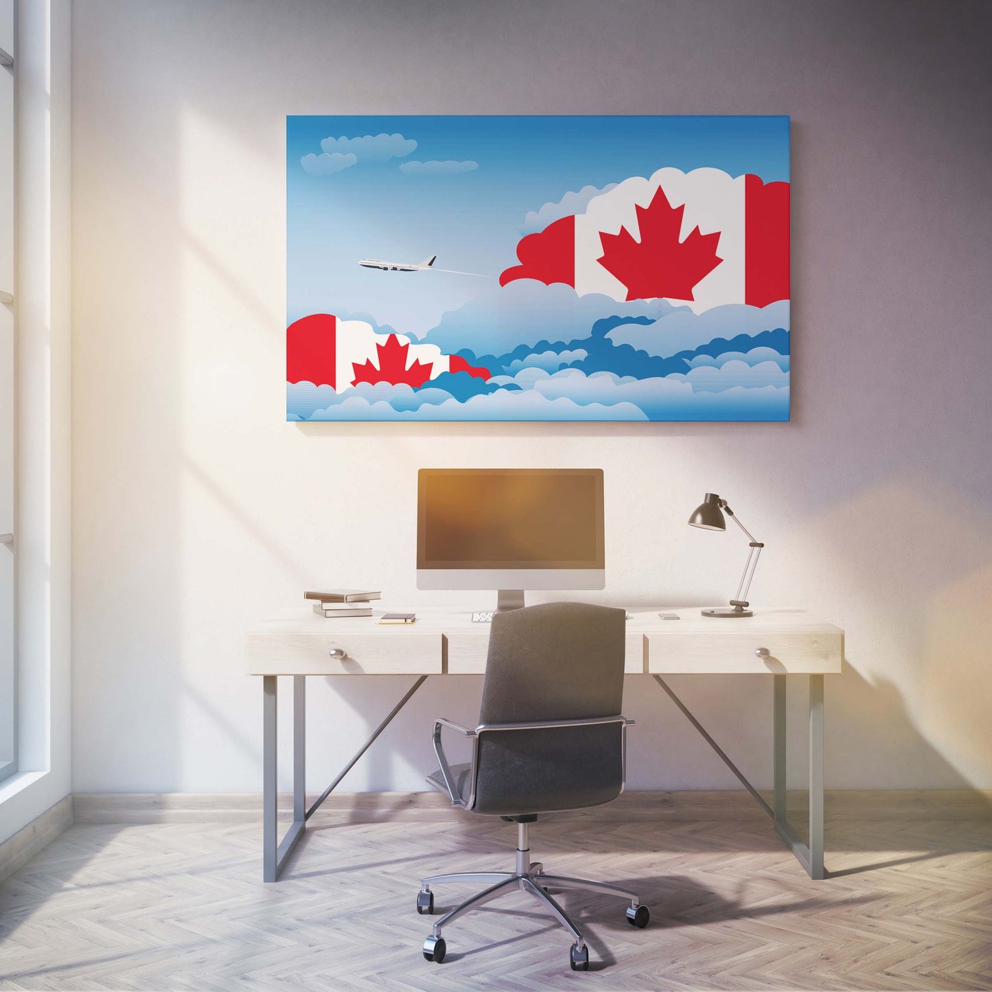 Canada Day Clouds Canvas Print Framed