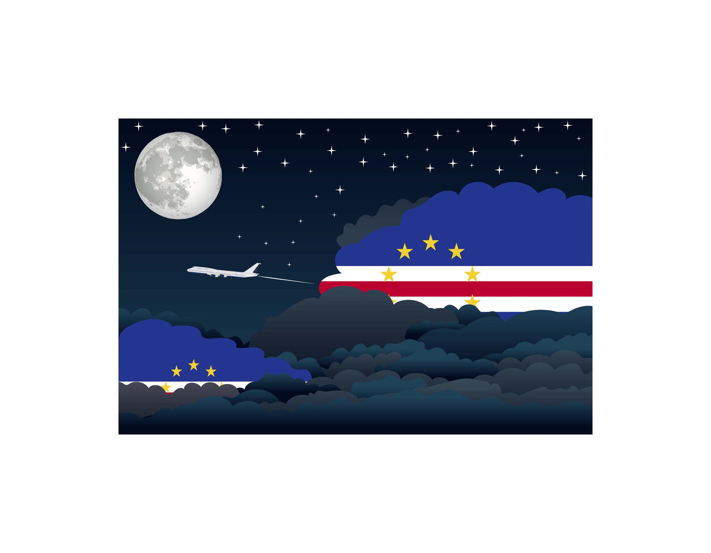 Cape Verde Night Clouds Canvas Print Framed