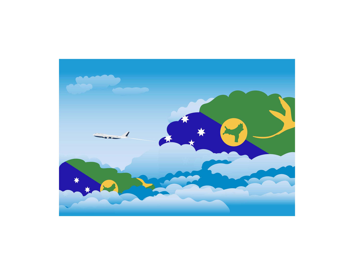 Christmas Island Day Clouds Canvas Print Framed