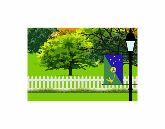 Christmas Island Trees Street Lamp Canvas Print Framed