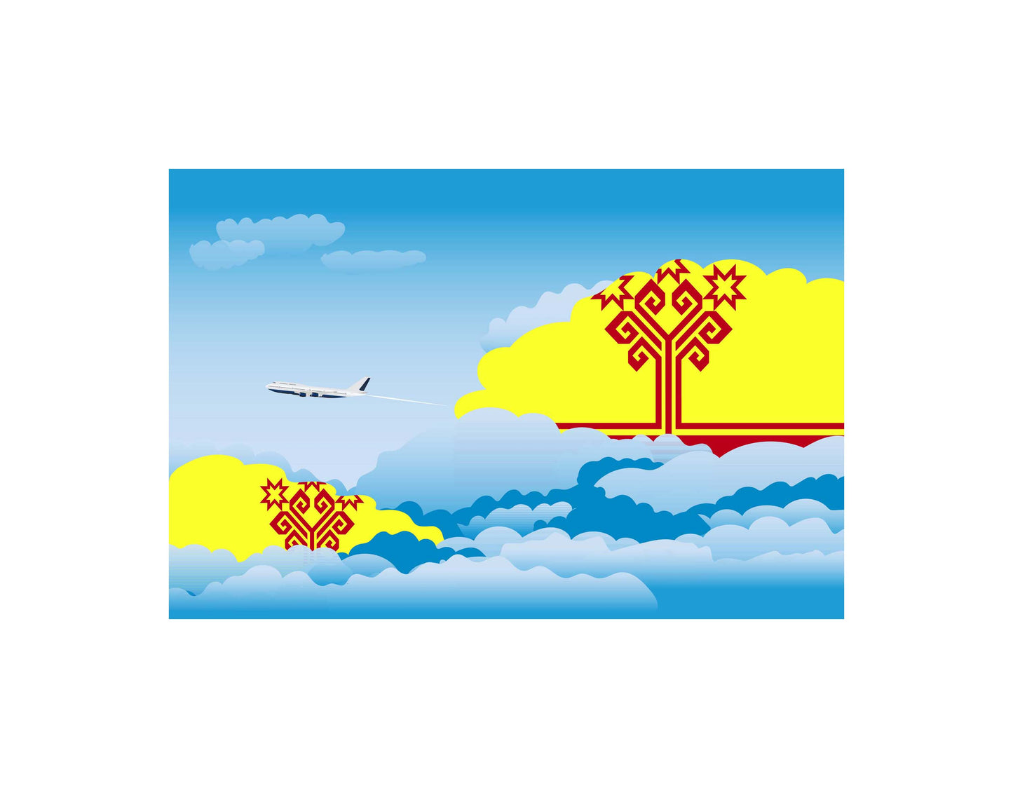 Chuvashia Day Clouds Canvas Print Framed