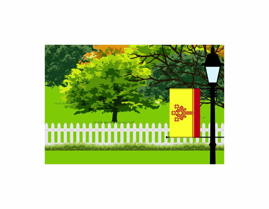 Chuvashia Trees Street Lamp Canvas Print Framed