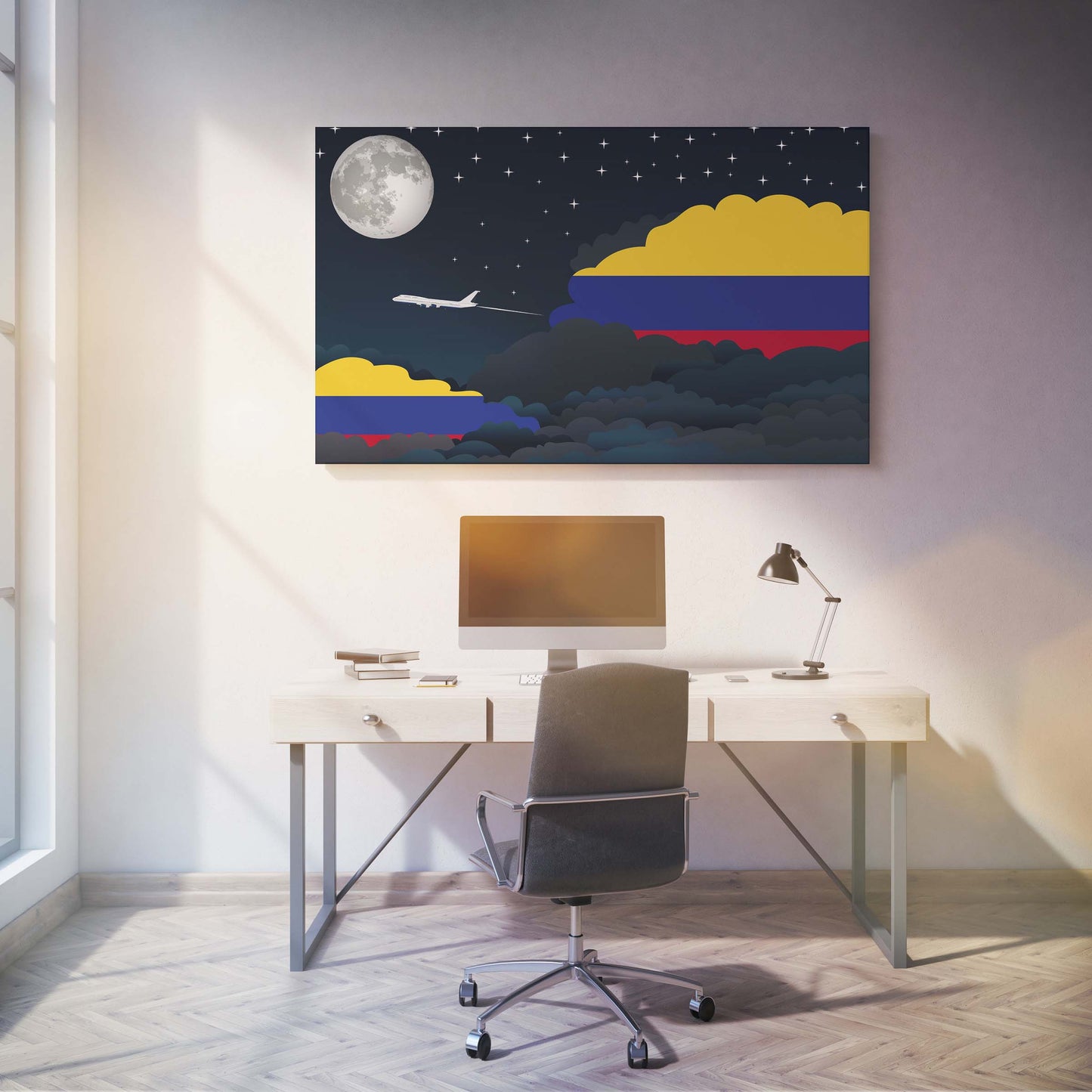 Colombia Night Clouds Canvas Print Framed