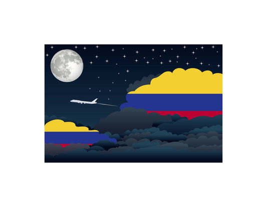 Colombia Night Clouds Canvas Print Framed