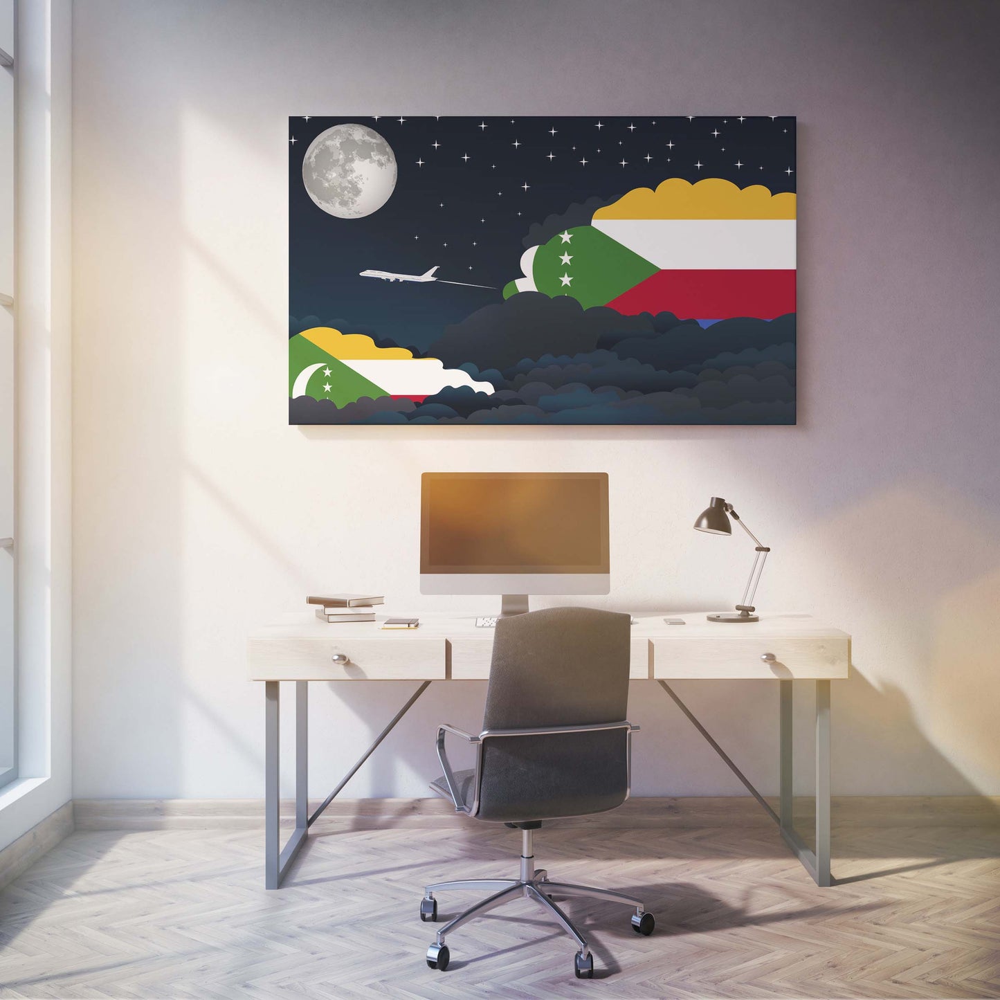 Comoros Night Clouds Canvas Print Framed