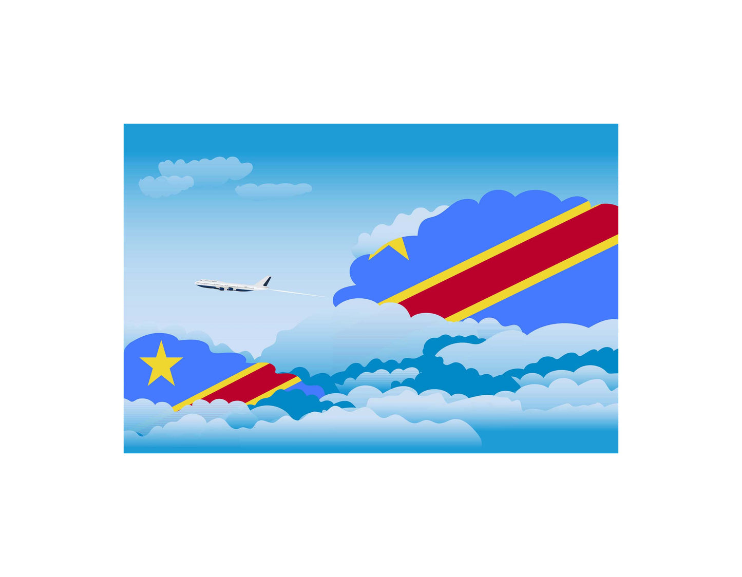 Congo Democratic Republic of the Day Clouds Canvas Print Framed