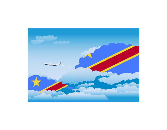 Congo Democratic Republic of the Day Clouds Canvas Print Framed