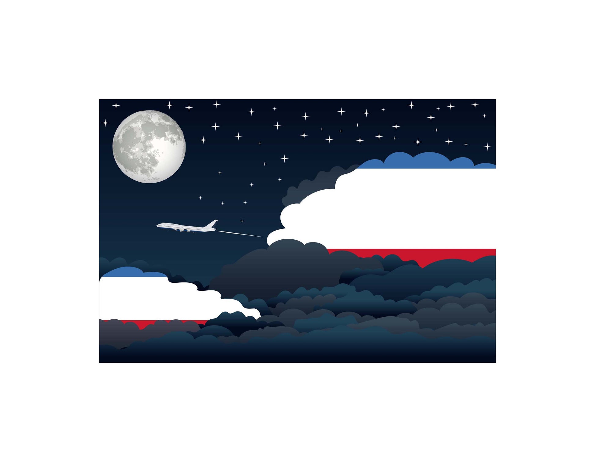 Crimea Night Clouds Canvas Print Framed