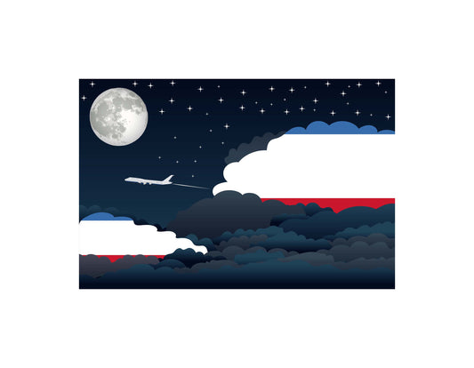 Crimea Night Clouds Canvas Print Framed