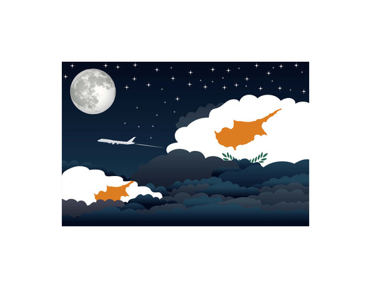 Cyprus Night Clouds Canvas Print Framed