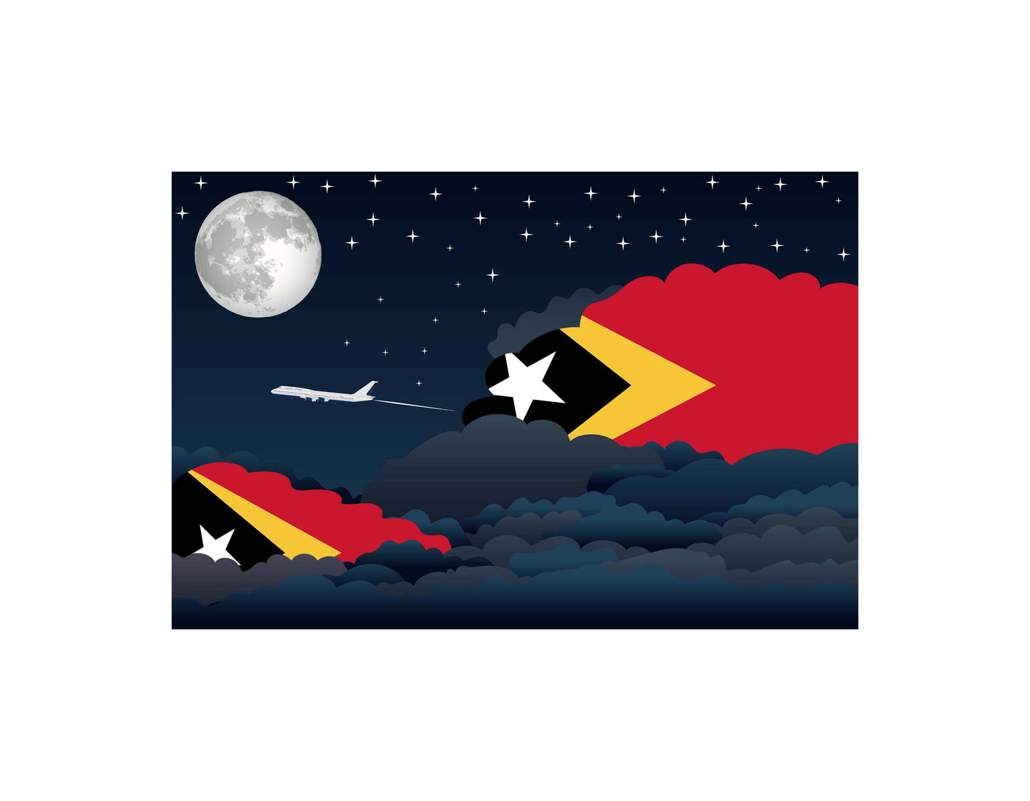 East Timor Night Clouds Canvas Print Framed