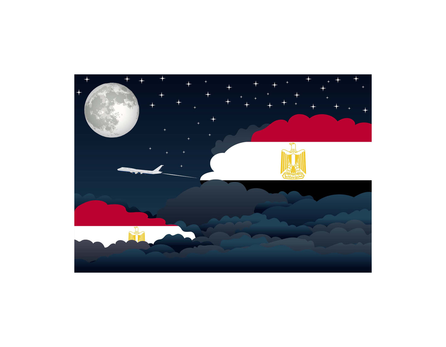 Egypt Night Clouds Canvas Print Framed