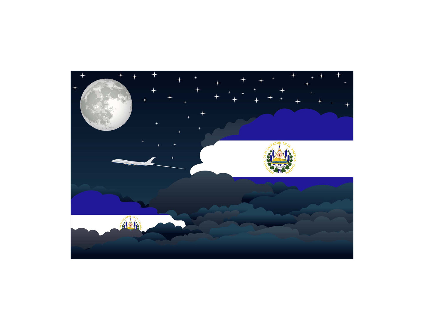 El Salvador Night Clouds Canvas Print Framed