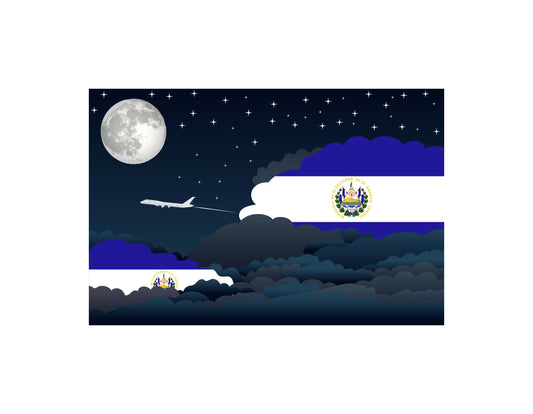 El Salvador Night Clouds Canvas Print Framed