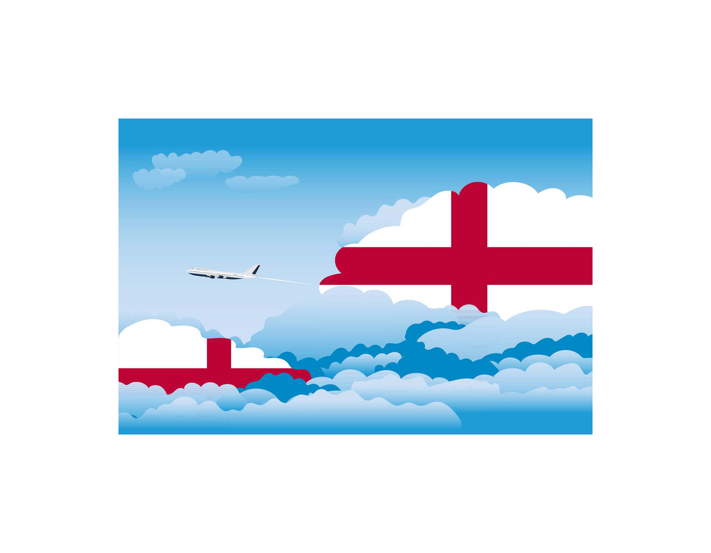 England Day Clouds Canvas Print Framed