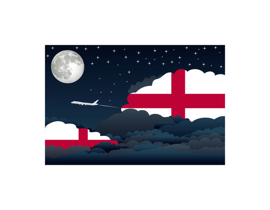 England Night Clouds Canvas Print Framed