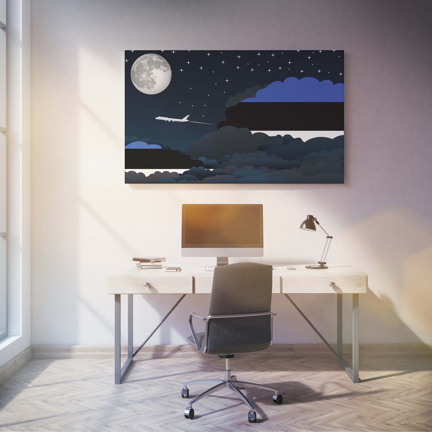 Estonia Night Clouds Canvas Print Framed