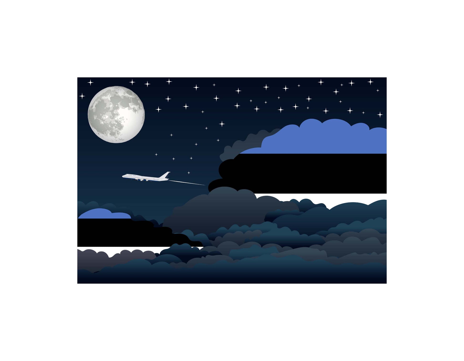 Estonia Night Clouds Canvas Print Framed