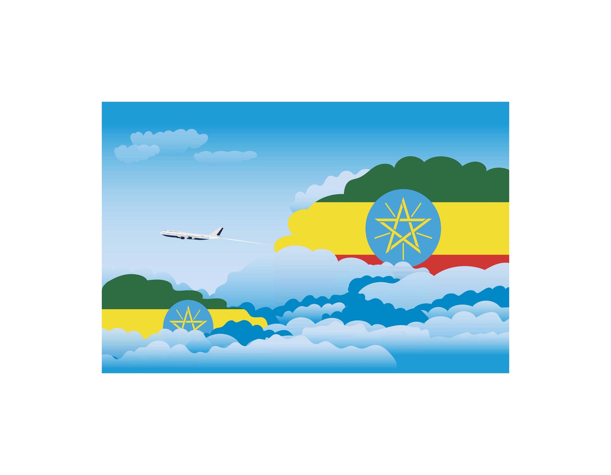 Ethiopia Day Clouds Canvas Print Framed