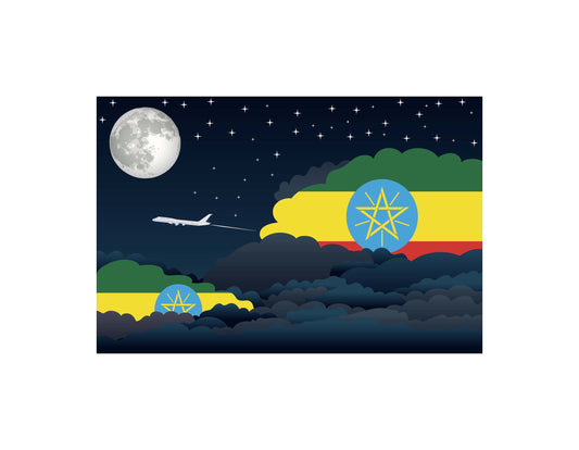 Ethiopia Night Clouds Canvas Print Framed