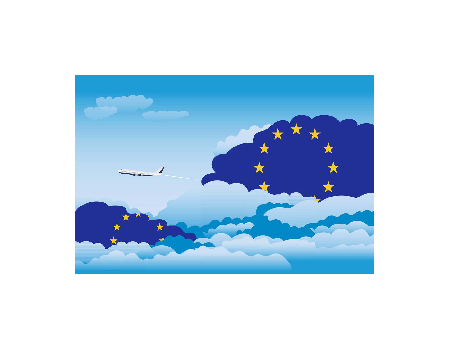 European Union Day Clouds Canvas Print Framed