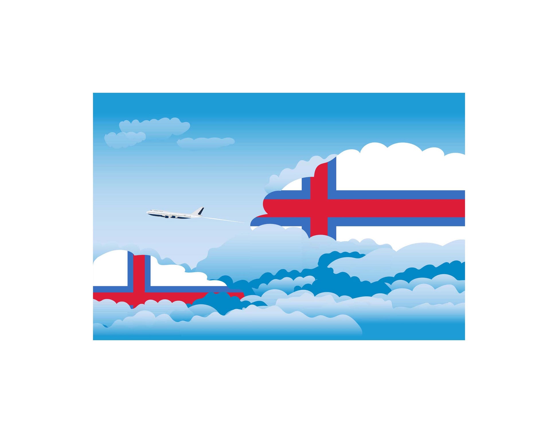 Faroe Islands Day Clouds Canvas Print Framed