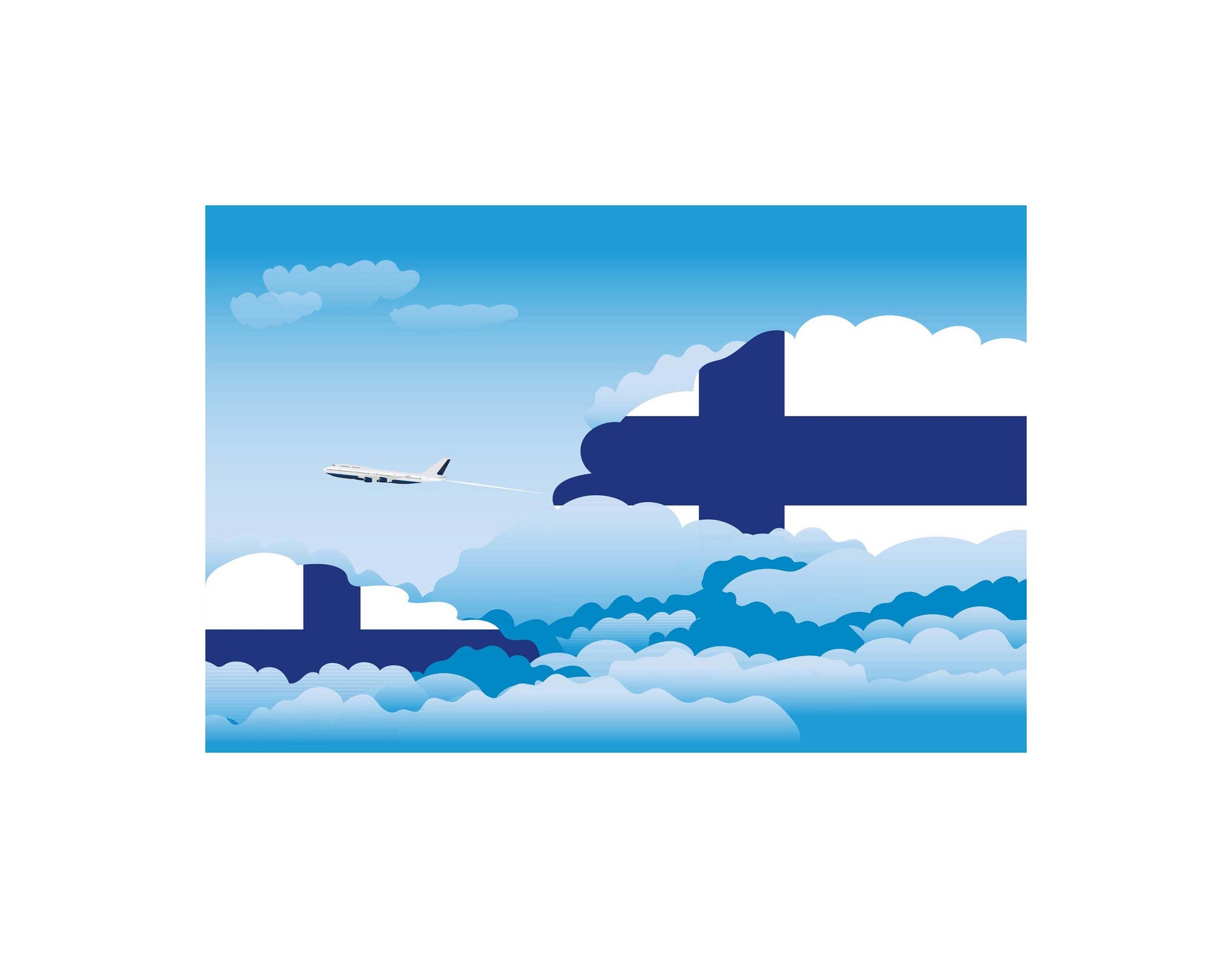 Finland Day Clouds Canvas Print Framed