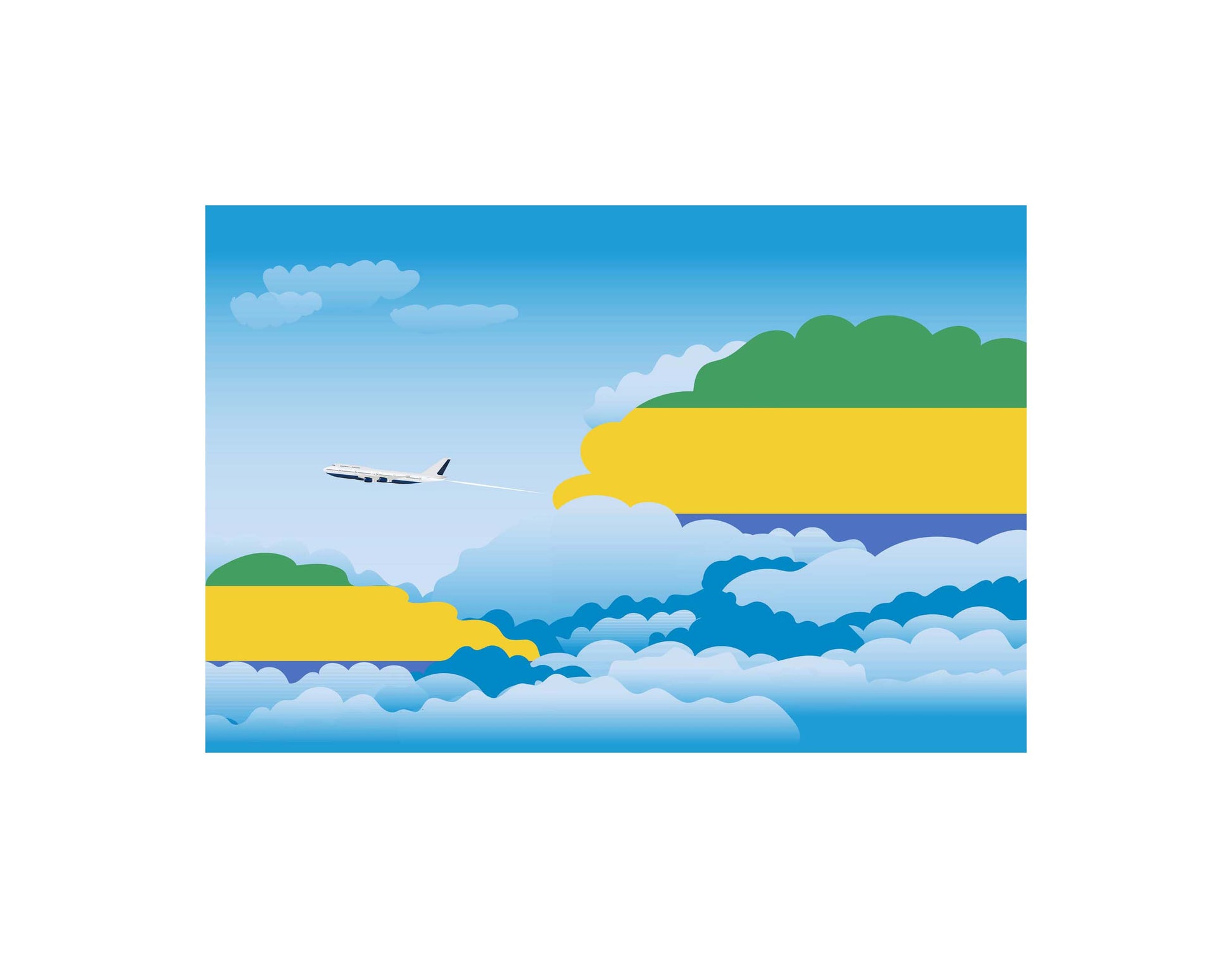 Gabon Day Clouds Canvas Print Framed