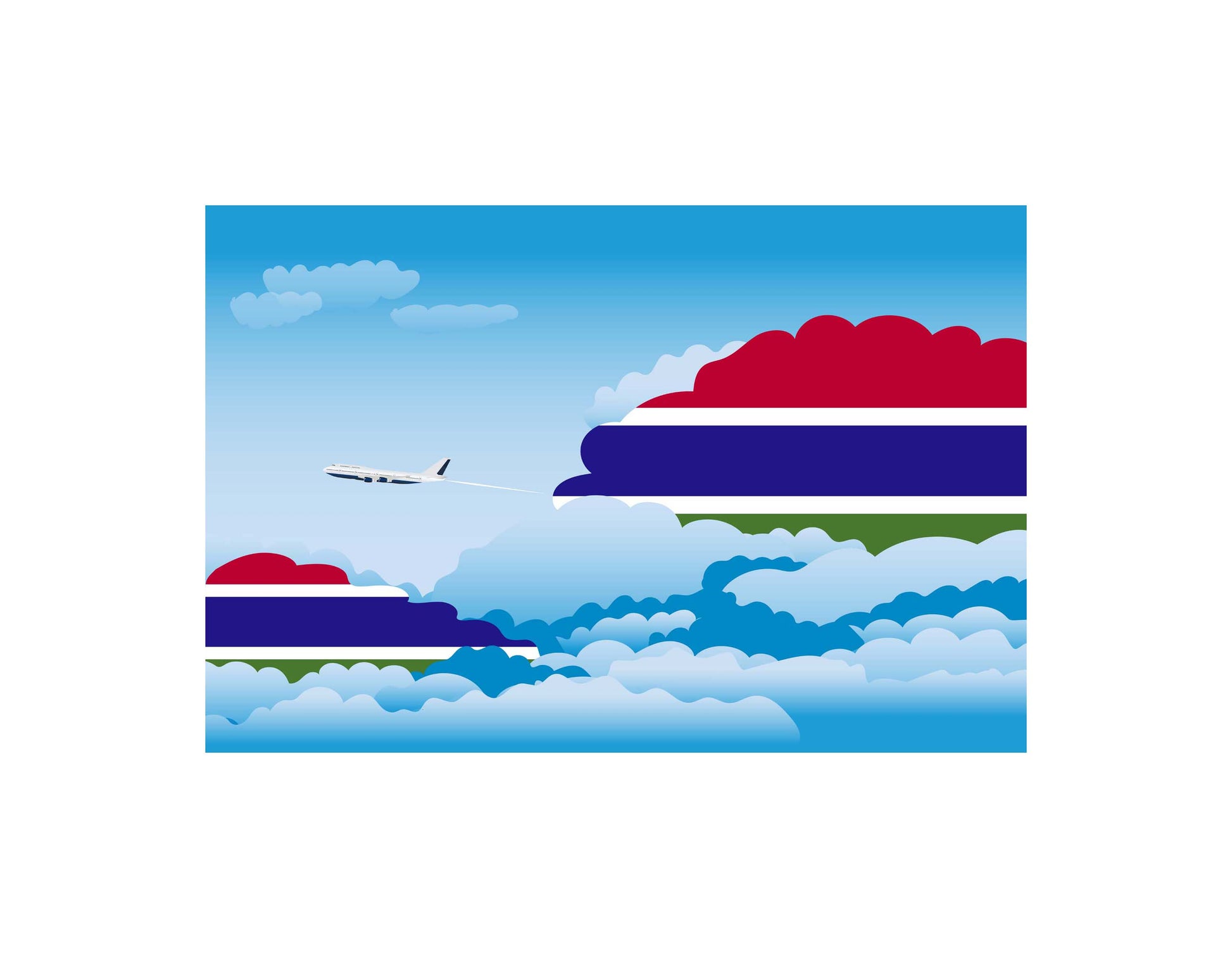 Gambia Day Clouds Canvas Print Framed