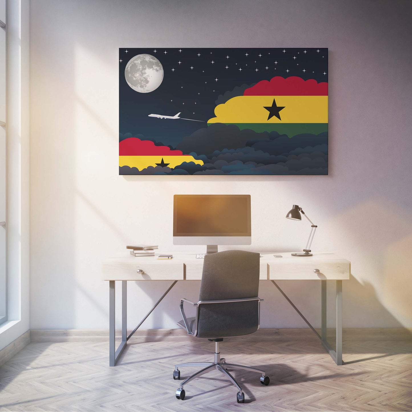 Ghana Night Clouds Canvas Print Framed