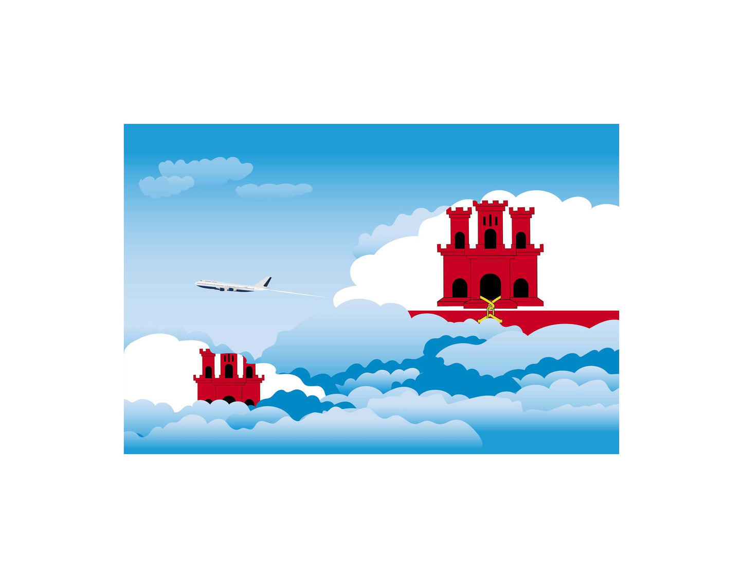 Gibraltar Day Clouds Canvas Print Framed