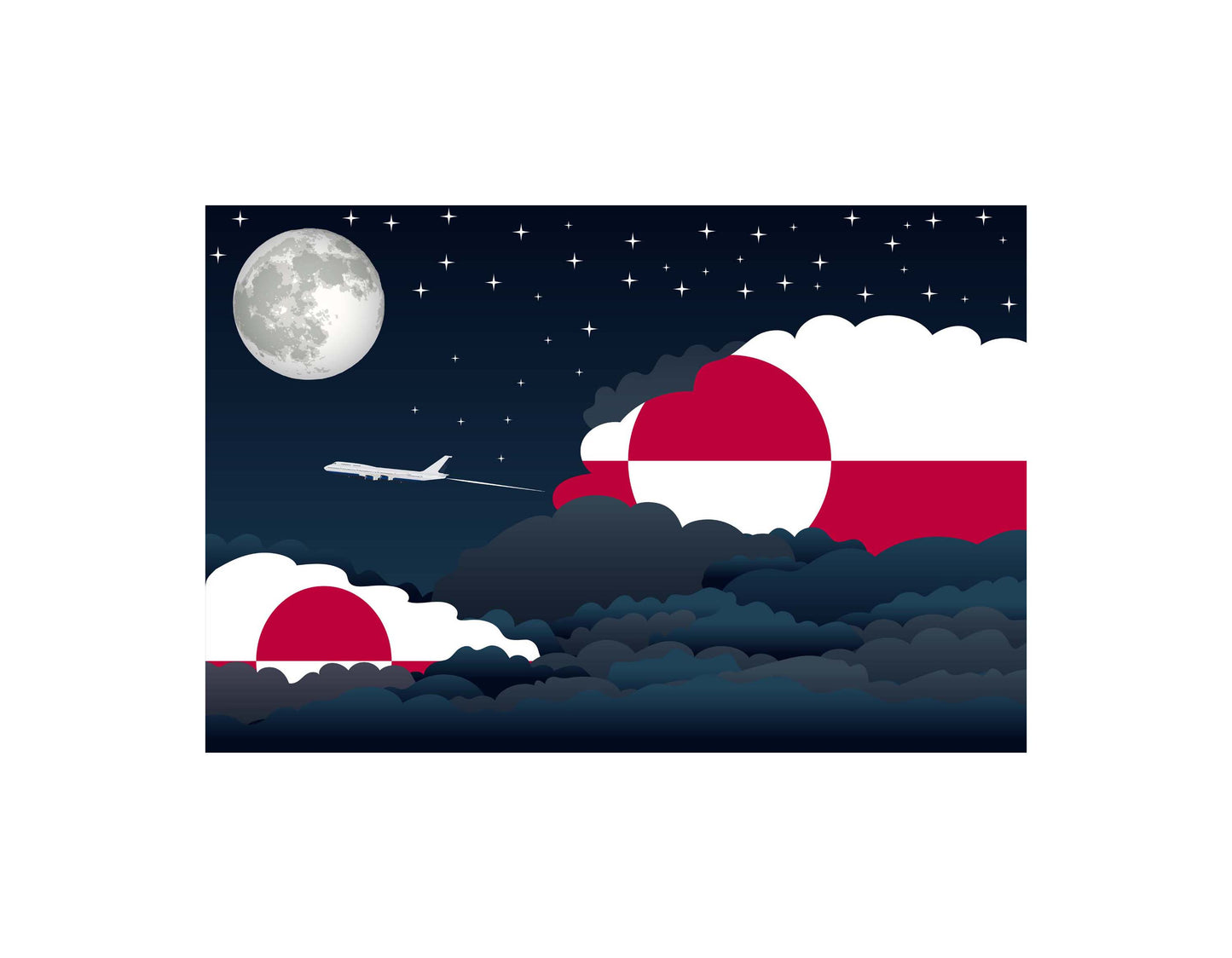 Greenland Night Clouds Canvas Print Framed