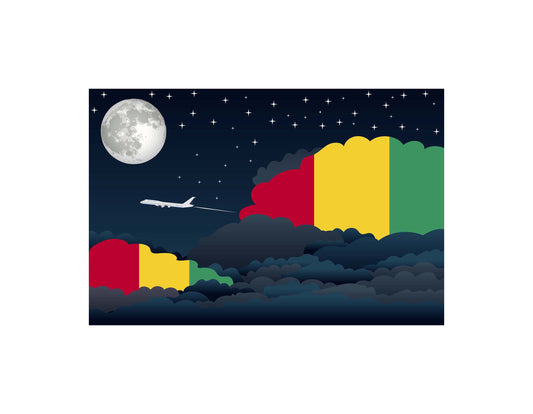 Guinea-Bissau Night Clouds Canvas Print Framed