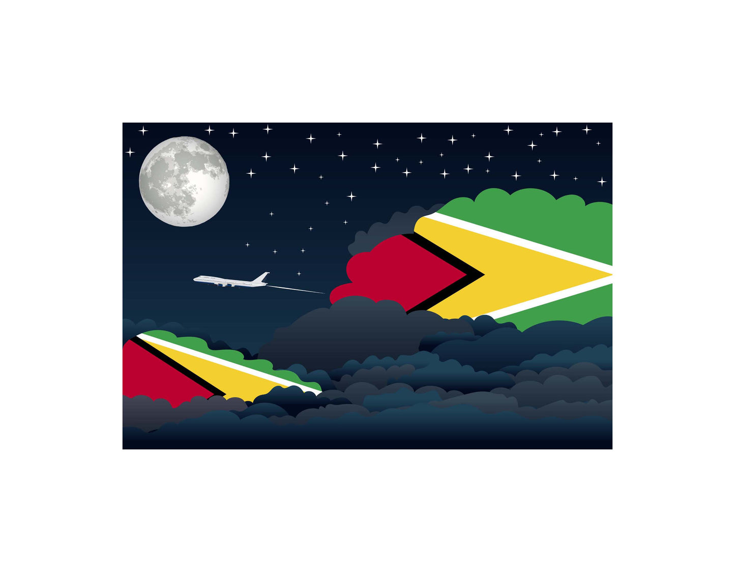 Guyana Night Clouds Canvas Print Framed