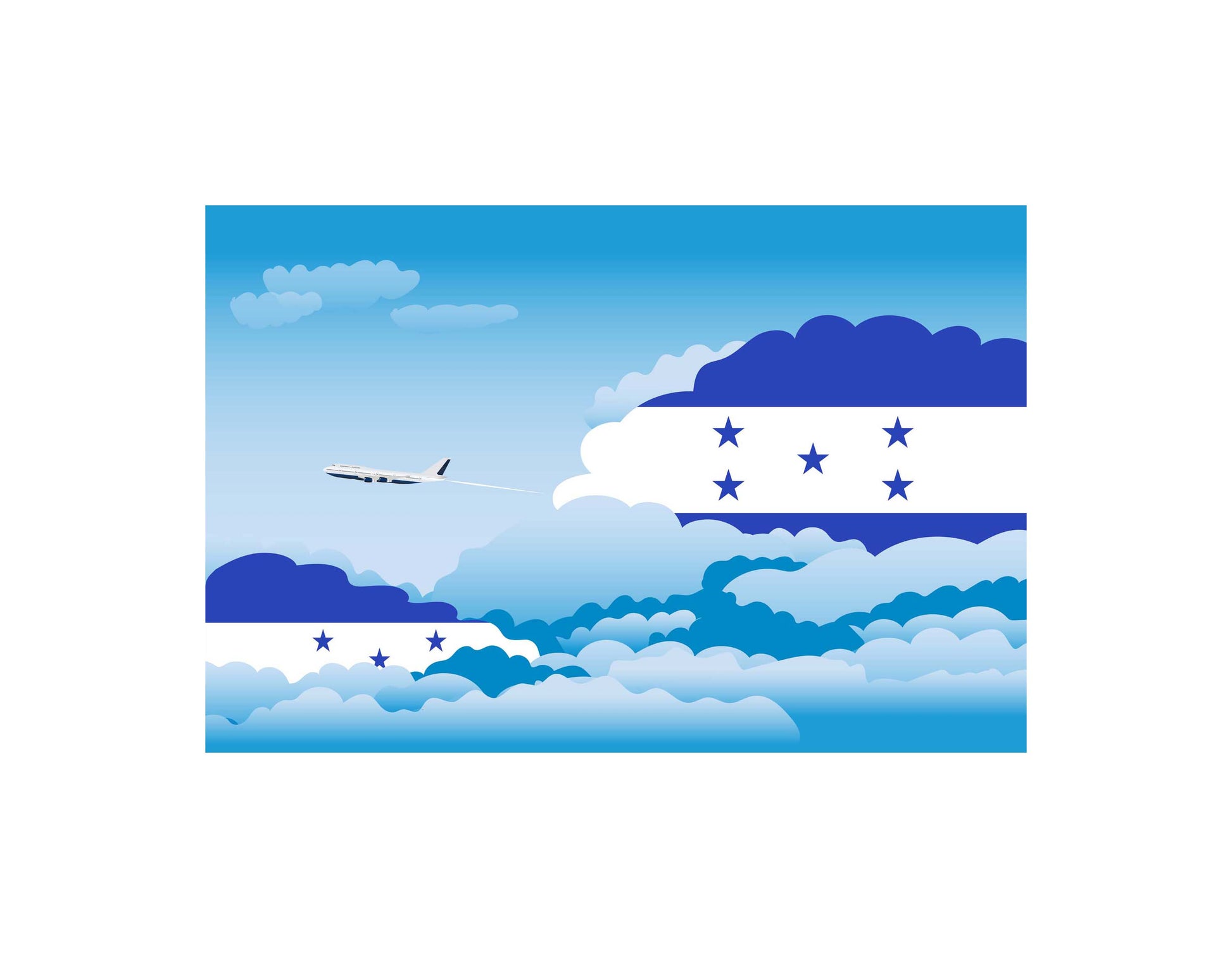 Honduras Day Clouds Canvas Print Framed